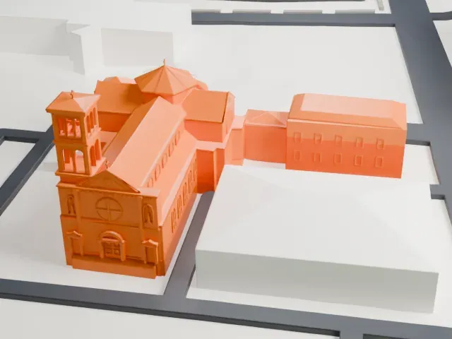 St. Lucy's Church, Newark model, East view