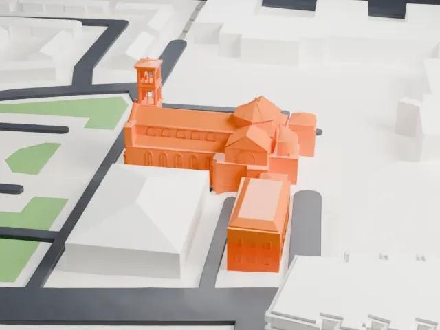 St. Lucy's Church, Newark model, North view