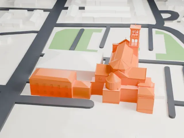 St. Lucy's Church, Newark model, West view