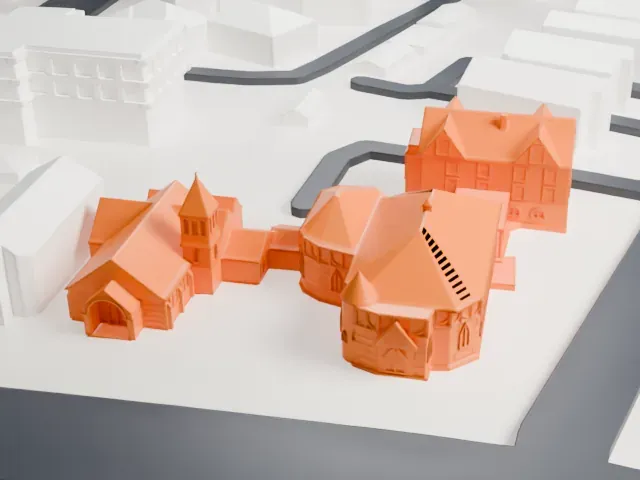 St. Luke's Chapel, Stamford model, West view