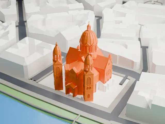 St. Luke's Church, Munich model, East view