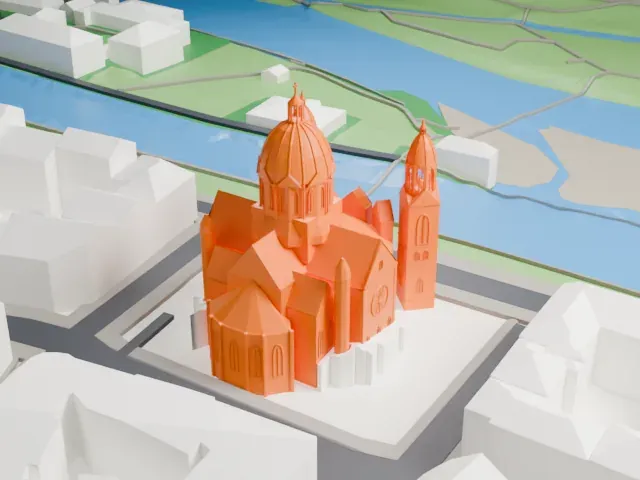 St. Luke's Church, Munich model, West view