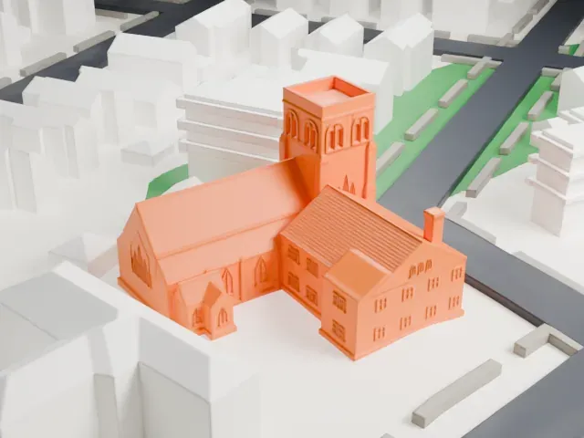 St. Luke's Episcopal Church, Queens model, East view