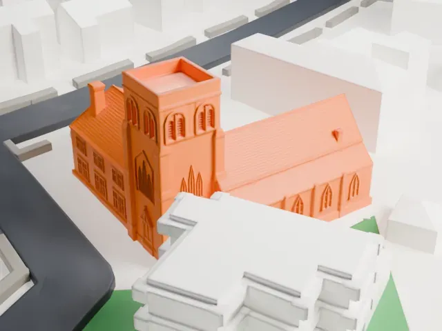 St. Luke's Episcopal Church, Queens model, West view