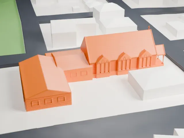St. Luke's Protestant Episcopal Church, Sea Cliff model, North view