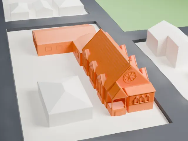 St. Luke's Protestant Episcopal Church, Sea Cliff model, West view