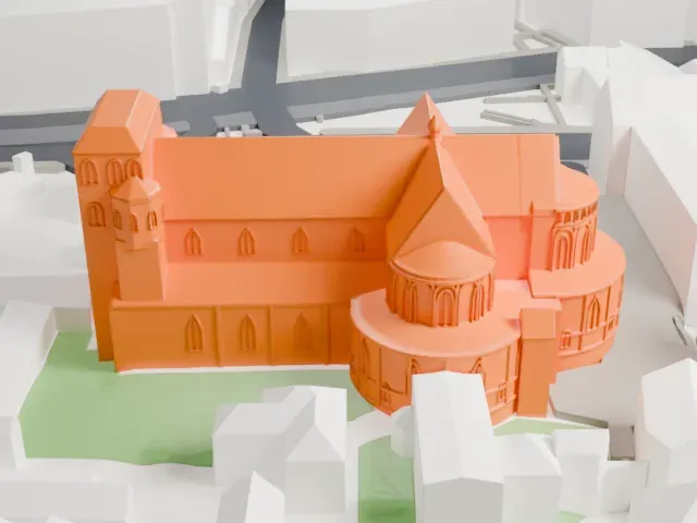 St. Maria im Kapitol model, South view