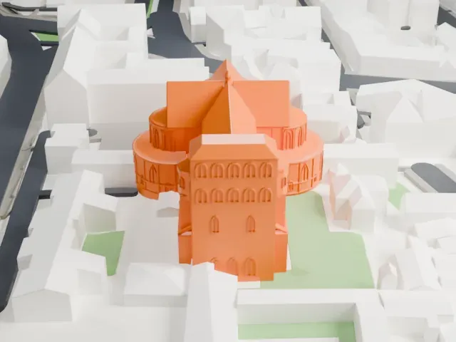 St. Maria im Kapitol model, West view