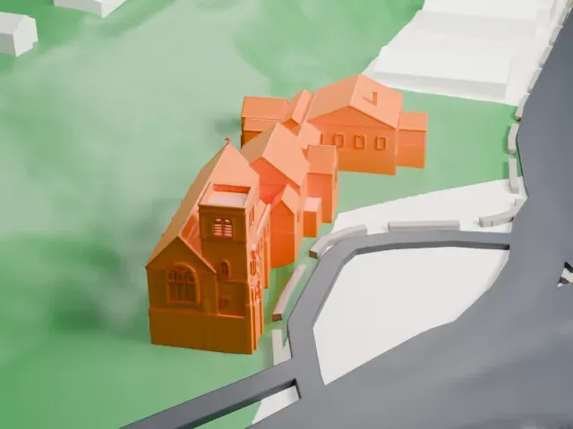 St. Mark's Episcopal Church, Mt. Kisco model, North view