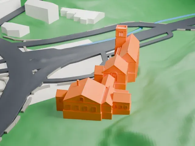 St. Mark's Episcopal Church, Mt. Kisco model, South view