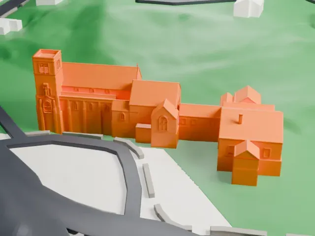 St. Mark's Episcopal Church, Mt. Kisco model, West view