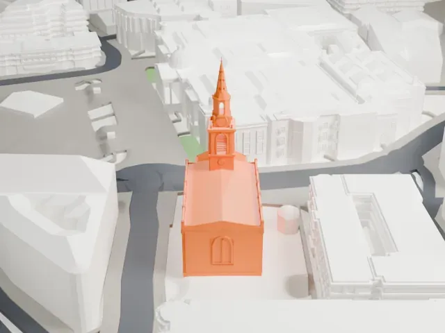 St Martin-in-the-Fields model, East view