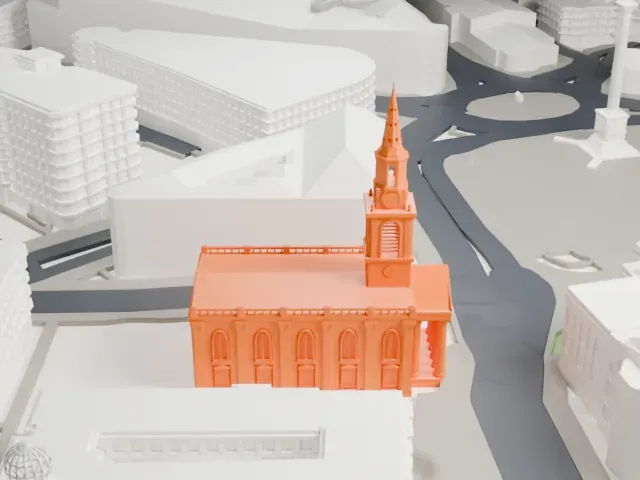 St Martin-in-the-Fields model, North view