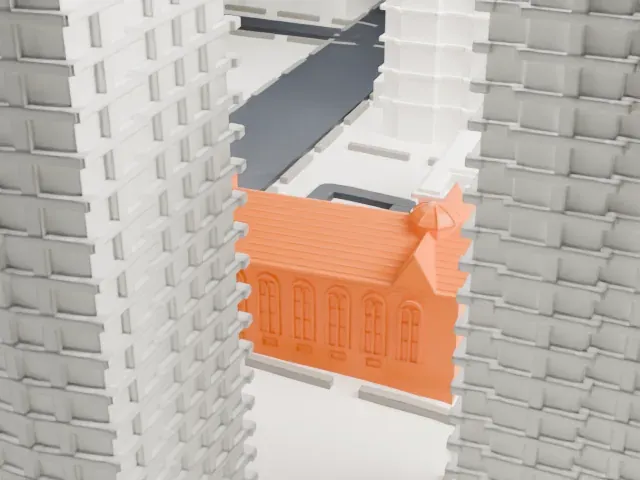 St. Mary Church, Grand Street model, East view