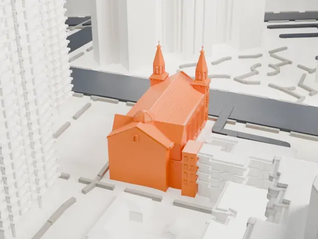 St. Mary Church, Grand Street model, North view