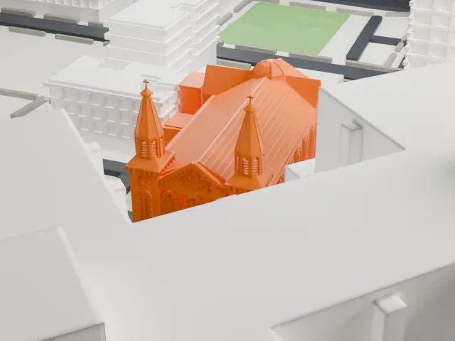 St. Mary Church, Grand Street model, South view