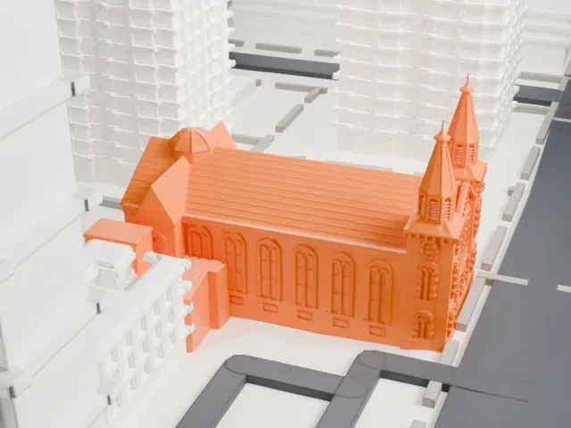 St. Mary Church, Grand Street model, West view