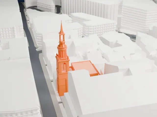 St Mary-le-Bow model, West view