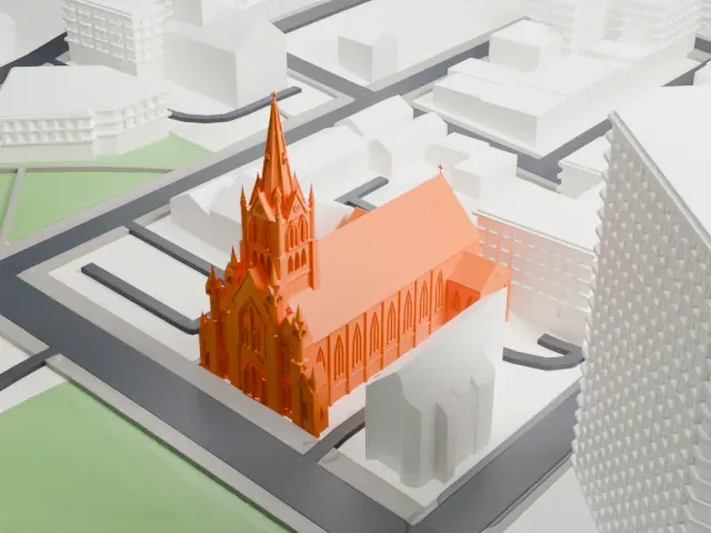 St. Mary's Basilica model, East view