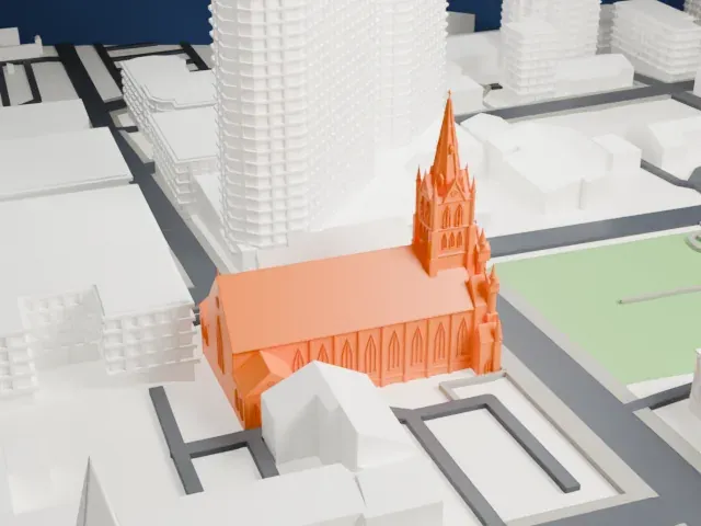 St. Mary's Basilica model, West view
