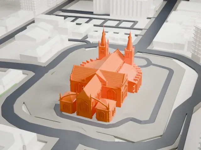 St Mary's Cathedral, Perth model, East view