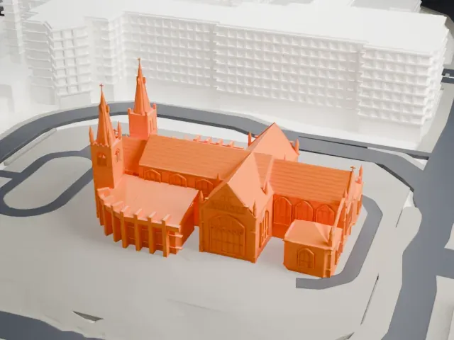 St Mary's Cathedral, Perth model, South view