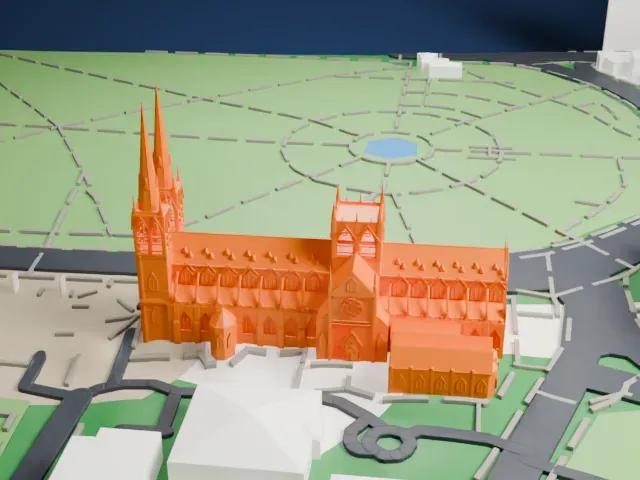 St Mary's Cathedral, Sydney model, East view