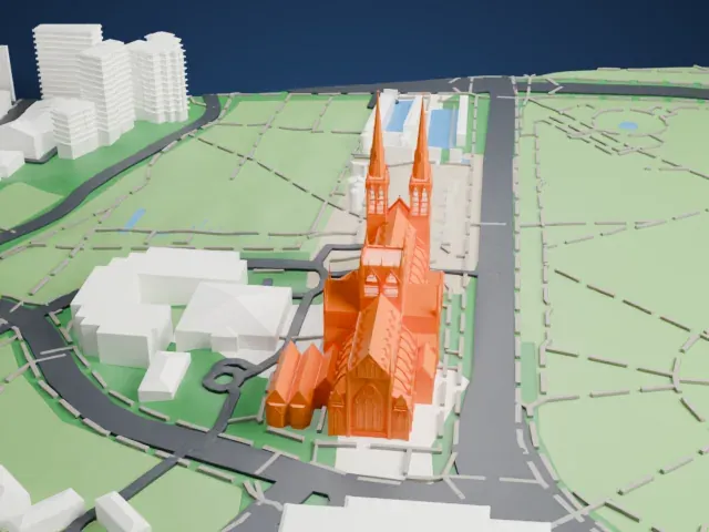 St Mary's Cathedral, Sydney model, North view