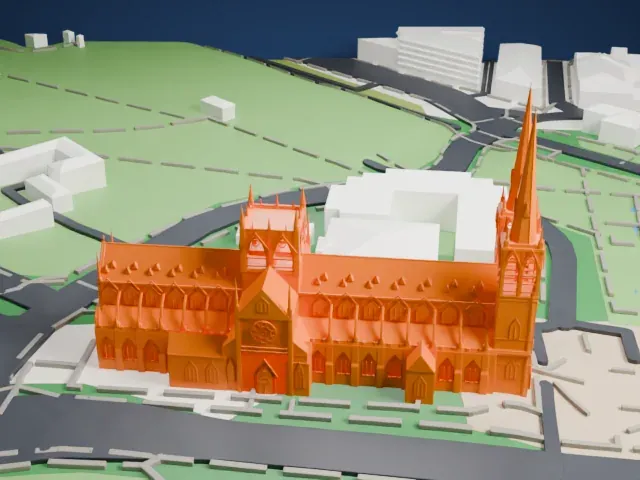 St Mary's Cathedral, Sydney model, West view