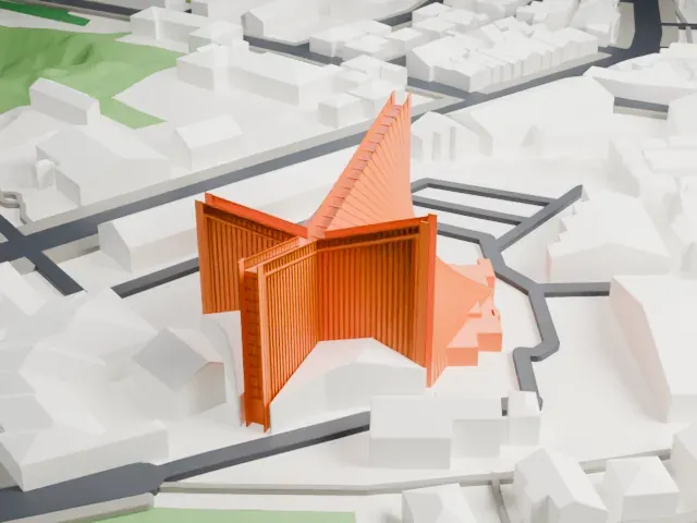 St. Mary's Cathedral, Tokyo model, East view