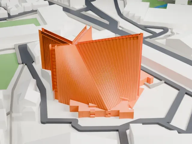 St. Mary's Cathedral, Tokyo model, North view