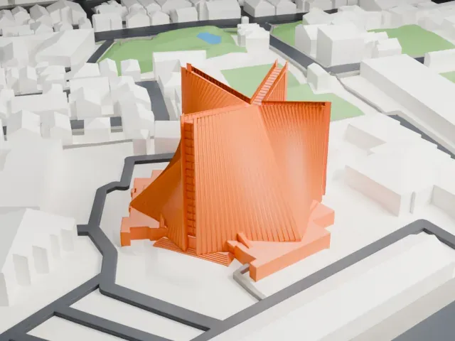 St. Mary's Cathedral, Tokyo model, West view