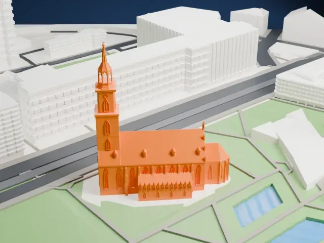 St. Mary's Church, Berlin model, South view