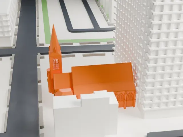 St. Mary's Episcopal Church, Brooklyn model, North view
