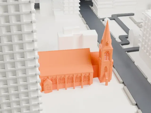 St. Mary's Episcopal Church, Brooklyn model, South view