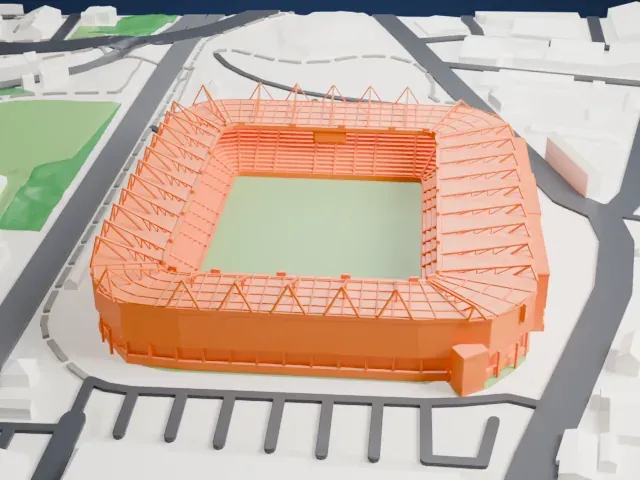 St Mary's Stadium model, South view