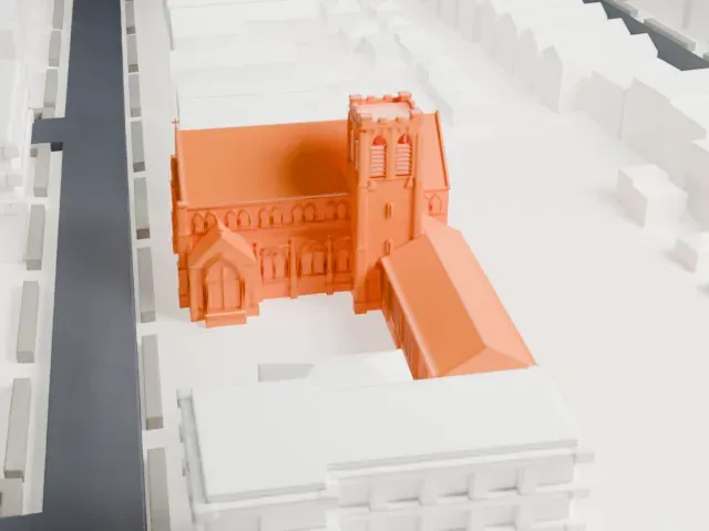 St. Matthew's Episcopal Church, Queens model, South view