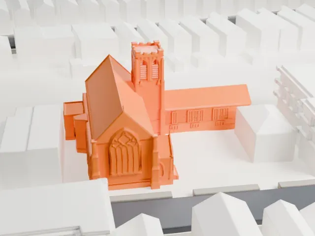 St. Matthew's Episcopal Church, Queens model, West view