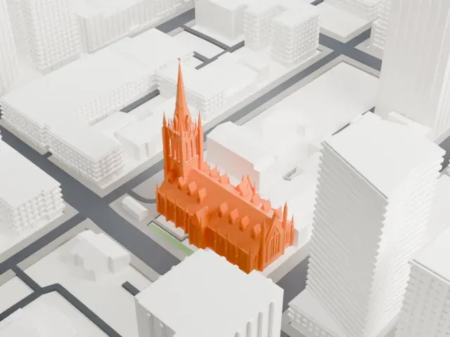 St. Michael's Cathedral Basilica model, East view