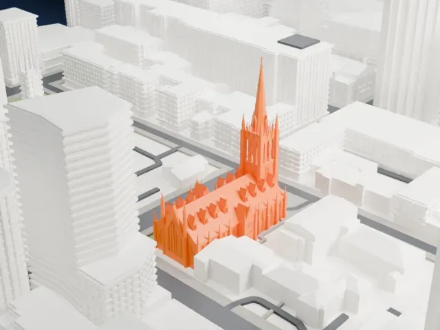 St. Michael's Cathedral Basilica model, North view