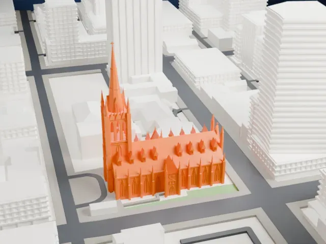 St. Michael's Cathedral Basilica model, South view