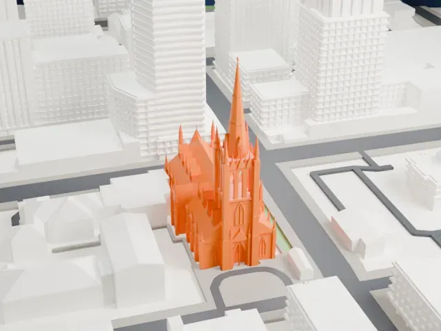 St. Michael's Cathedral Basilica model, West view