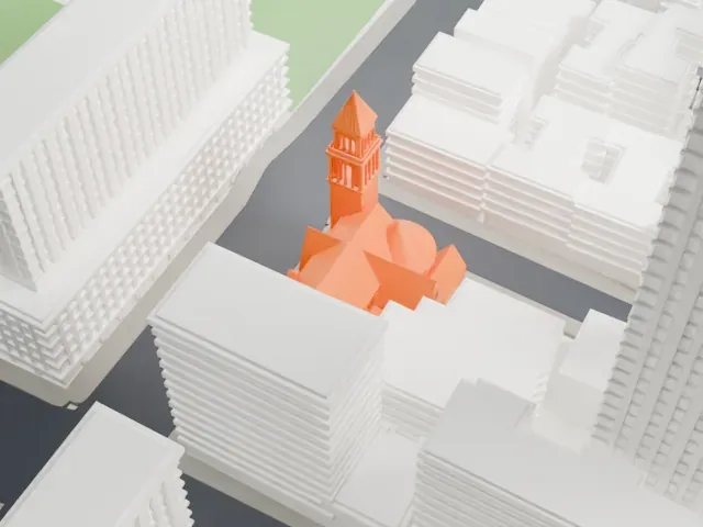 St. Michael's Episcopal Church model, North view