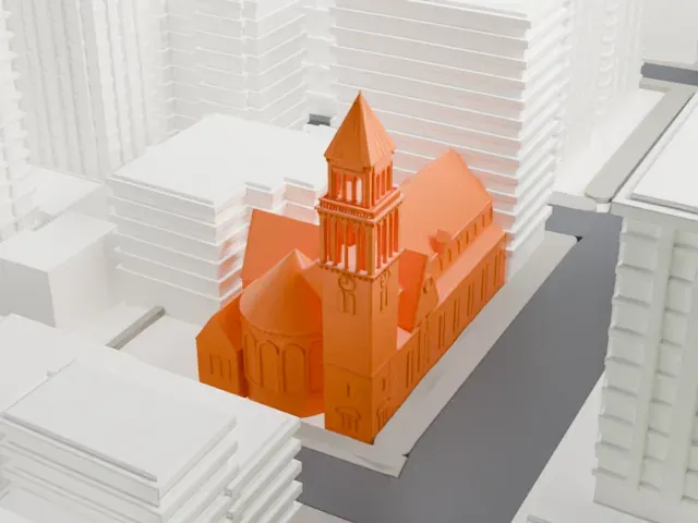 St. Michael's Episcopal Church model, South view