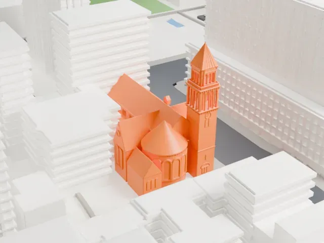 St. Michael's Episcopal Church model, West view