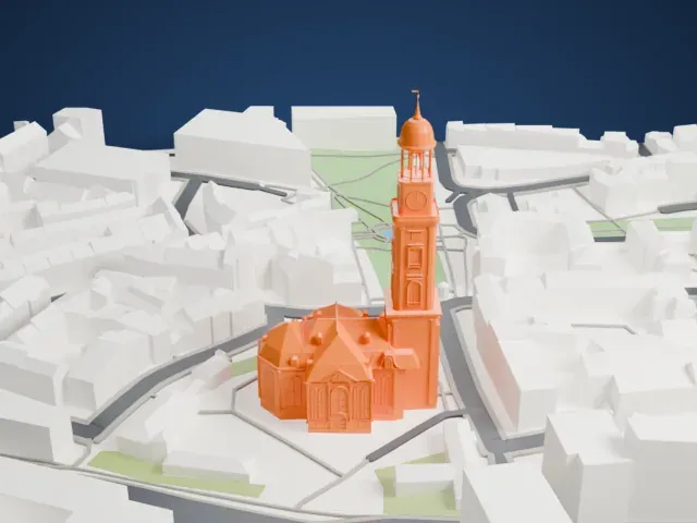 St. Michael's Church (Michel) model, North view
