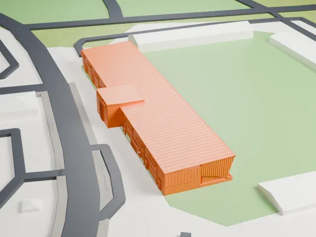 St Mirren Park model, North view