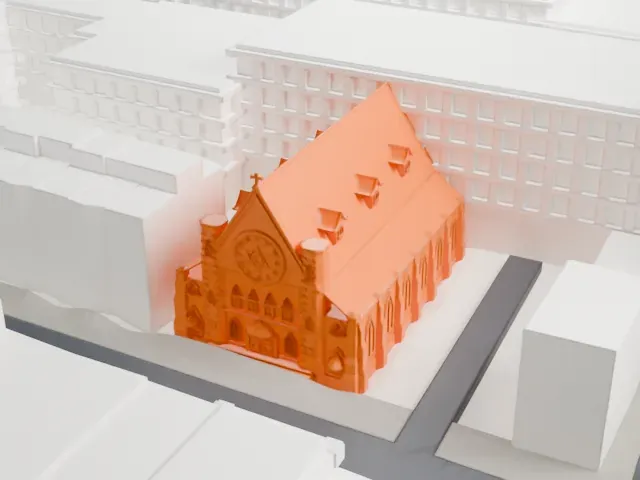 St. Nicholas Antiochian Orthodox Cathedral, Brooklyn model, South view