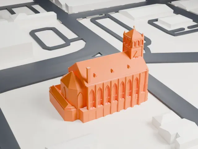 St. Nicholas Catholic Church, Passaic model, East view