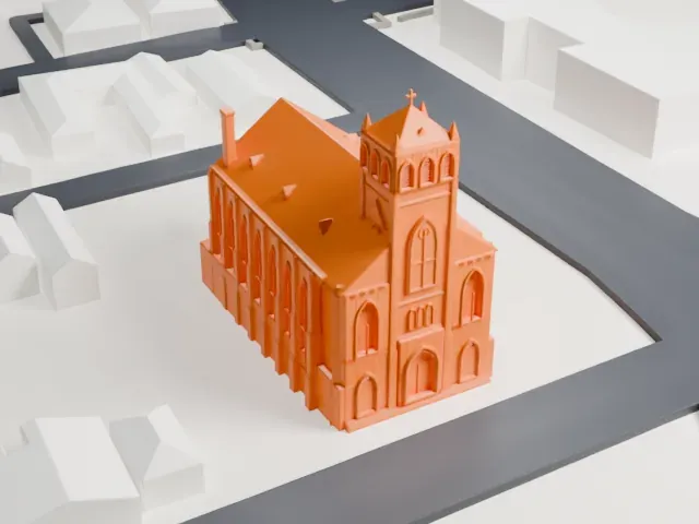 St. Nicholas Catholic Church, Passaic model, North view